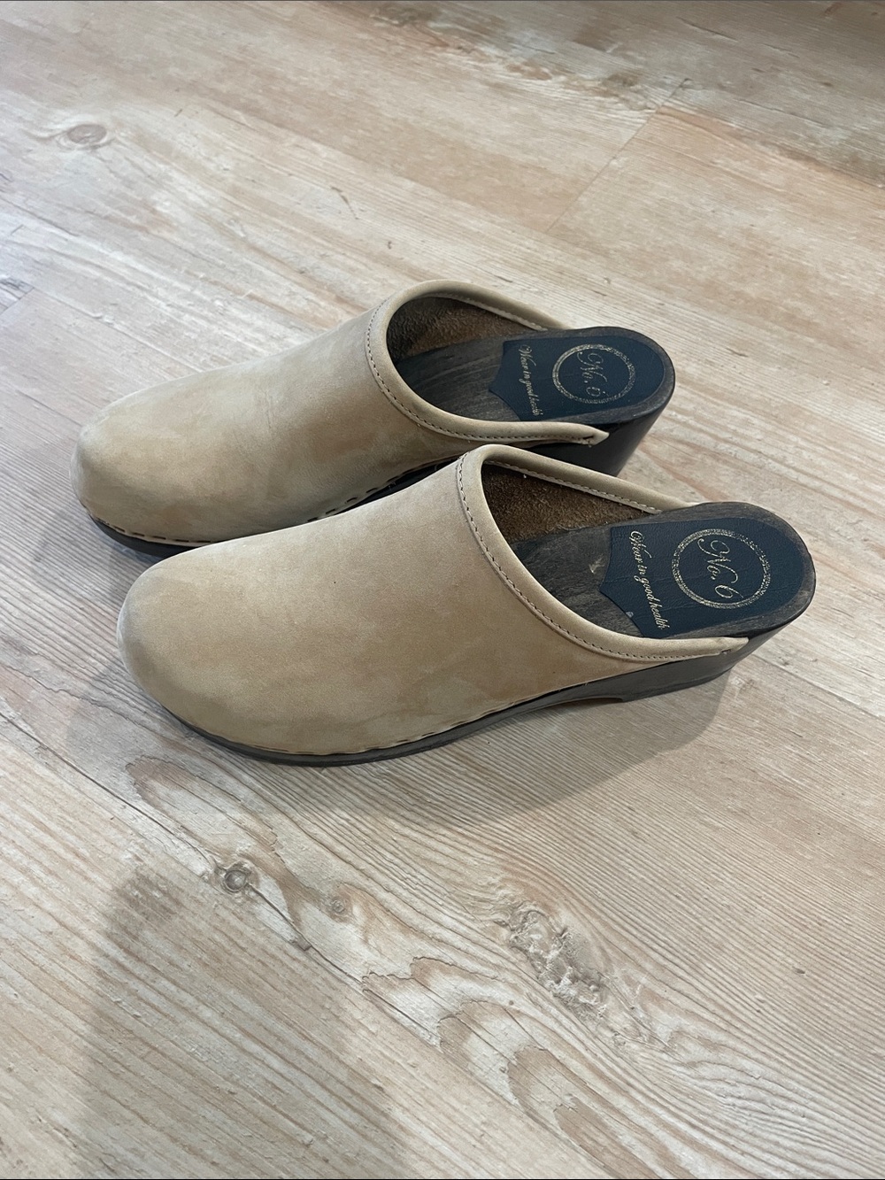 No. 6 Tan Suede Clog 39